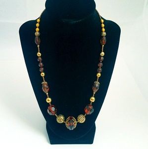 Amber Bead ArtDeco Style Necklace